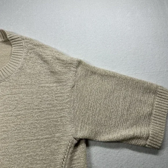 Banana Republic Slouchy Sweater Tee Women M Ivory Cream Cotton Blend Casual - Picture 4 of 9